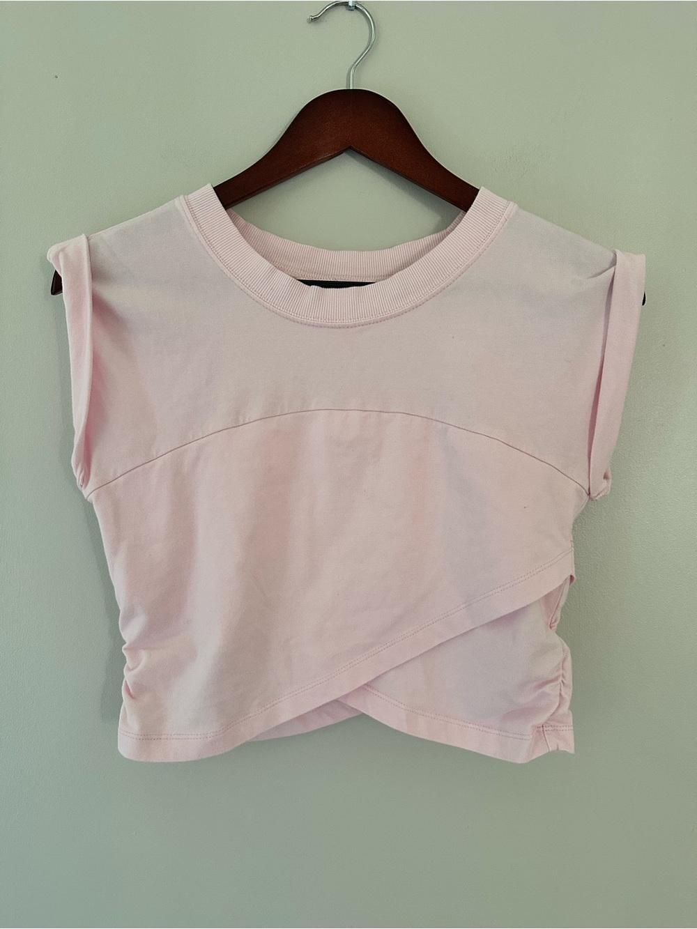 Free People Movement Pink Hot Shot Crossover Cropped Top Sz Small